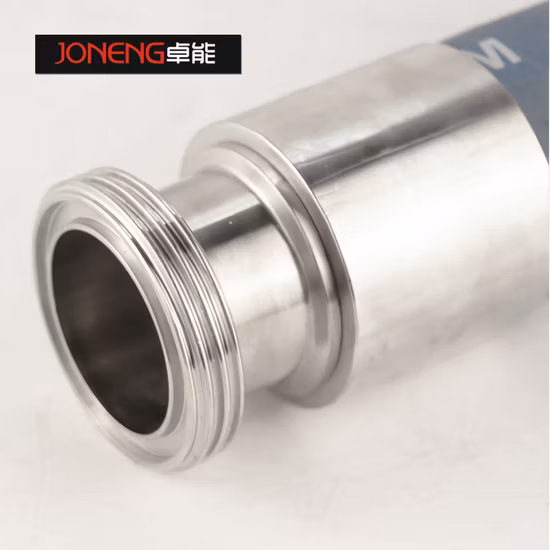 스테인레스 스틸 위생수 고압 트리클로버 유연한 유연한 금속 배기 편조 강화 골판지 고무 SAE 100 R14 파이프 호스(JN-HS1001)