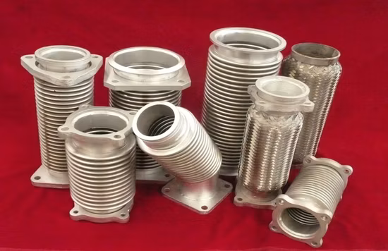 자동차 배기관 304 321 316L 스테인레스 스틸 골판지 이중층 땋은 플랜지 금속 파이프 호스